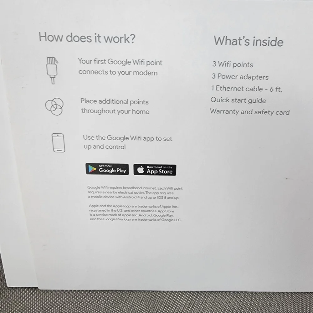 NIB! Google Home Wifi - 3 Routers